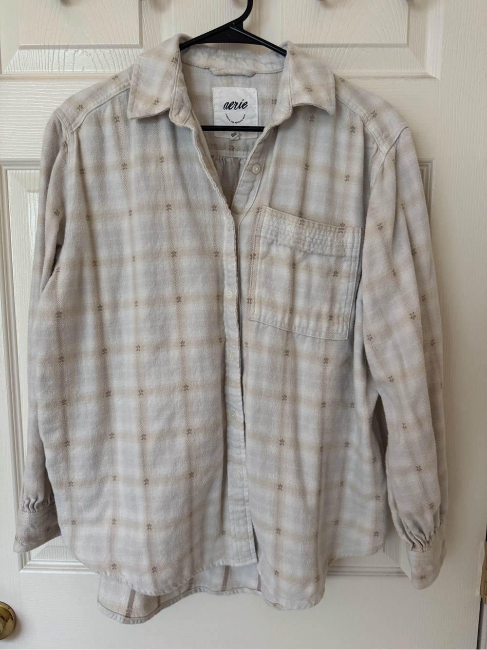 100% Cotton Tan & Grey Aerie Flannel